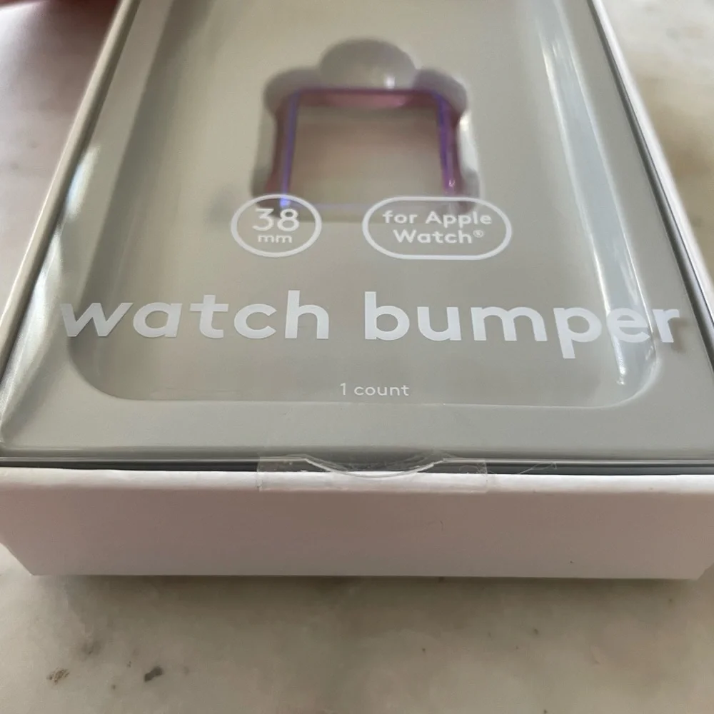 NEW- HeyDay brand 38mm Apple Watch purple bumper case in original sealed box
